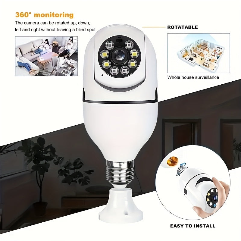 Smart 360° WiFi Security Camera – Motion Detection & Two-Way Audio for Indoor/Outdoor!