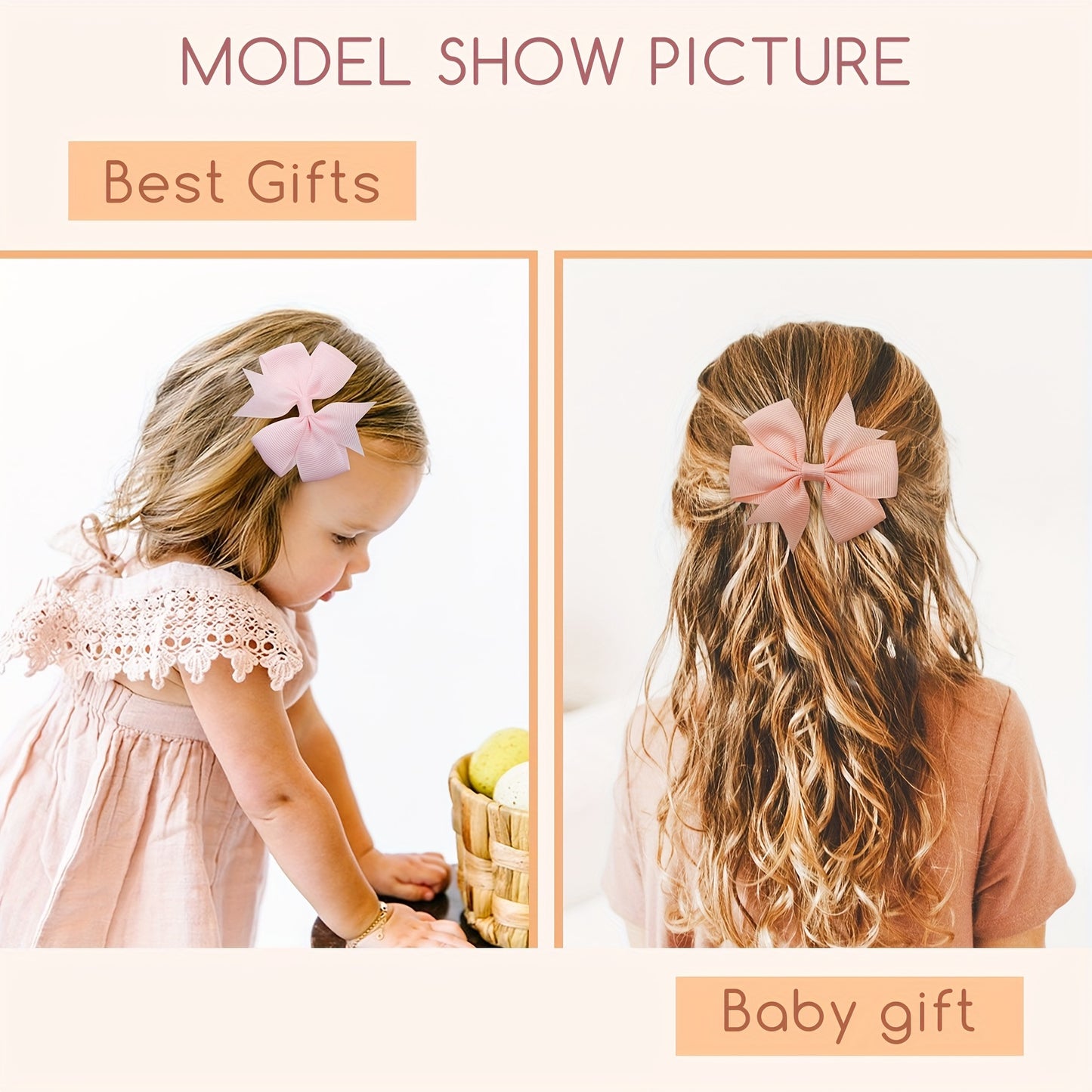 40PCS Random Color Bow Hair Clips Set – Cute Holiday Accessories for Girls!