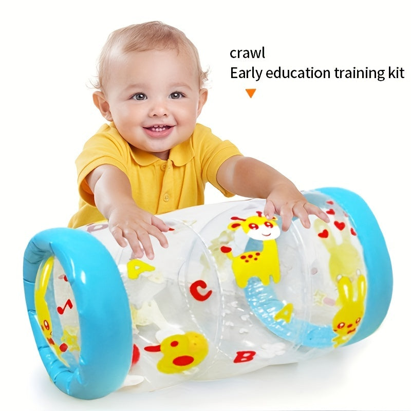 Crawling Activity Roller with Rattle & Ball – Cute Animal Toy for Home & Travel!