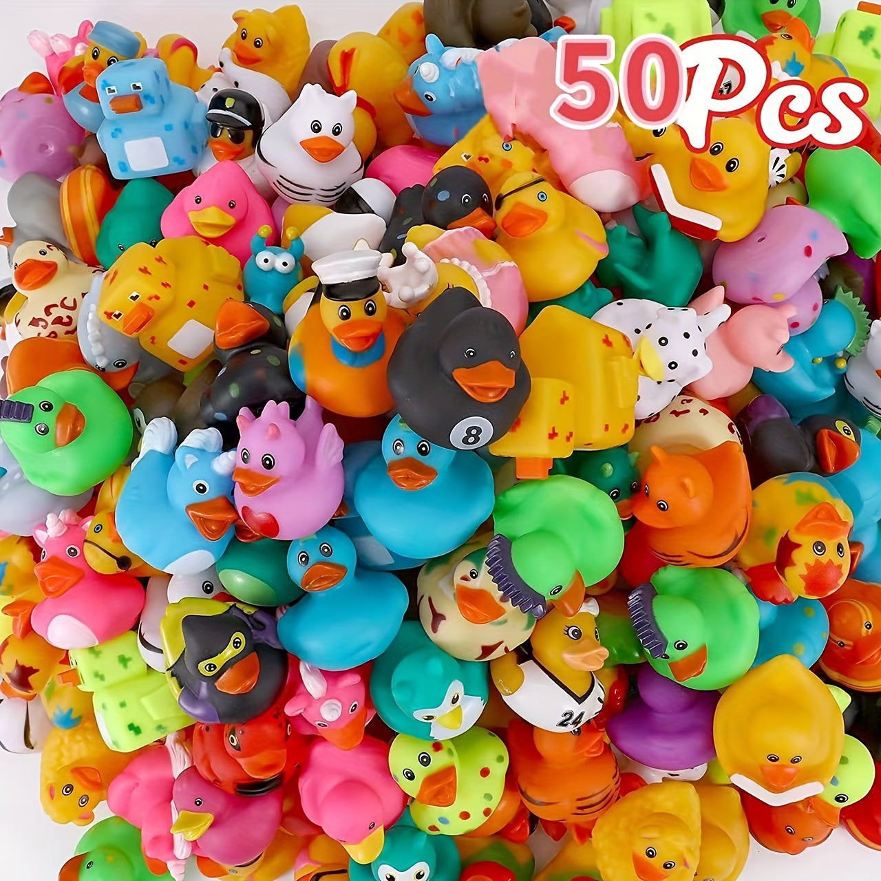 Colorful Rubber Ducks Bath Toys – Perfect for Kids' Pools, Beaches & Parties! 10/25/50pcs