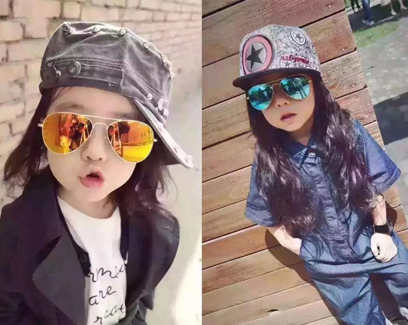 Boys Girls Retro Fashion Aviation Sunglasses Kids