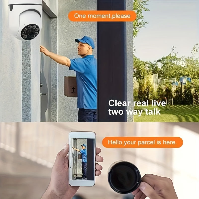 Smart 360° WiFi Security Camera – Motion Detection & Two-Way Audio for Indoor/Outdoor!