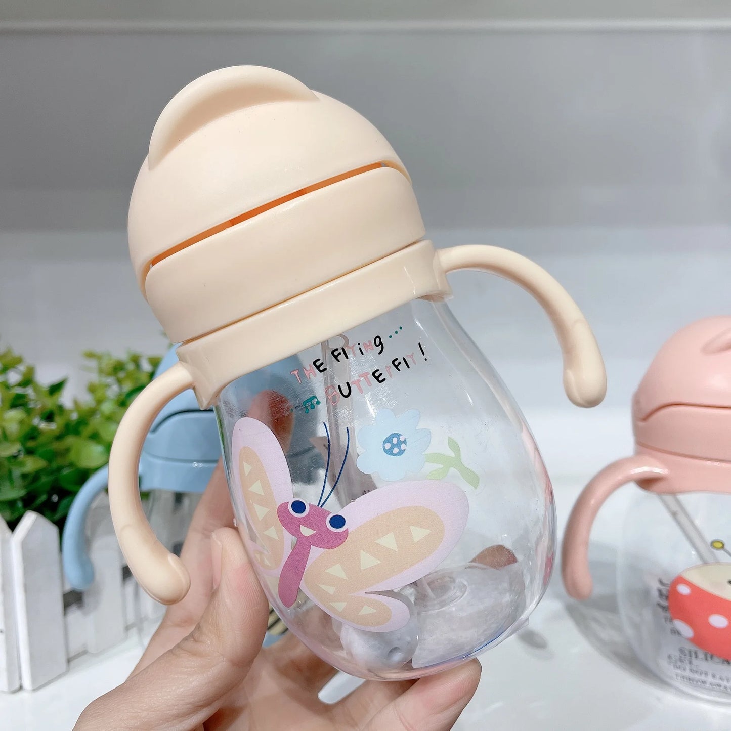 Cute Baby Water Cup with Straw – Anti-Choking Design for Kindergarten Kids