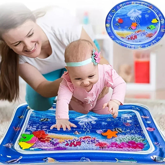 Inflatable Tummy Time Mat Premium Baby Play Mat Inflatable Water Cushion Interactive Baby Toys for Sensory Development