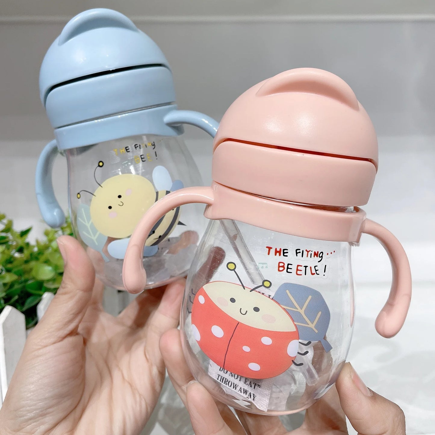 Cute Baby Water Cup with Straw – Anti-Choking Design for Kindergarten Kids