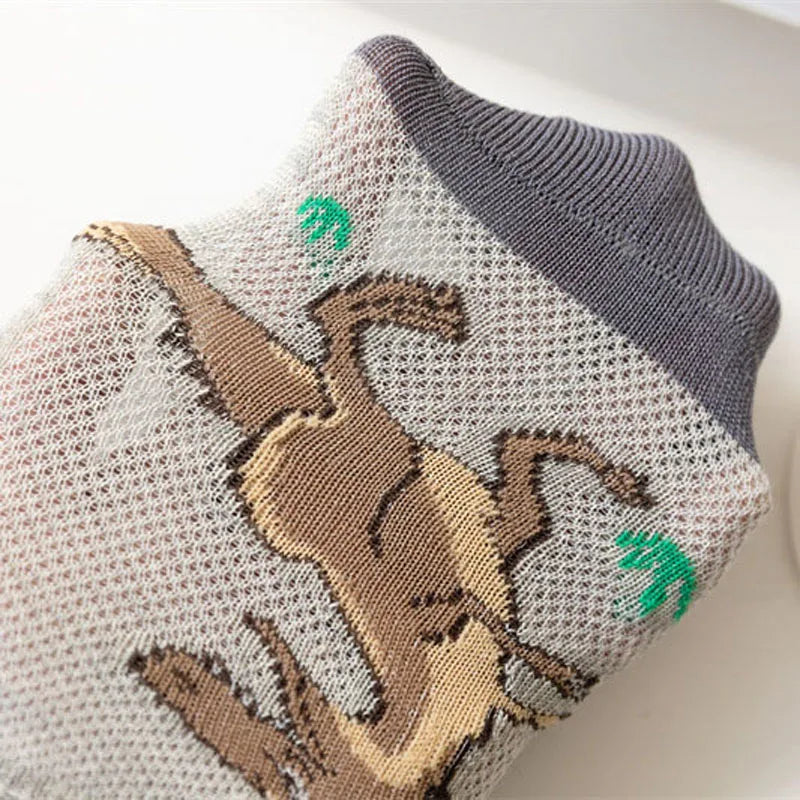 5 Pairs Dinosaur Pattern Socks for Boys – Comfortable & Breathable Kids' Socks!