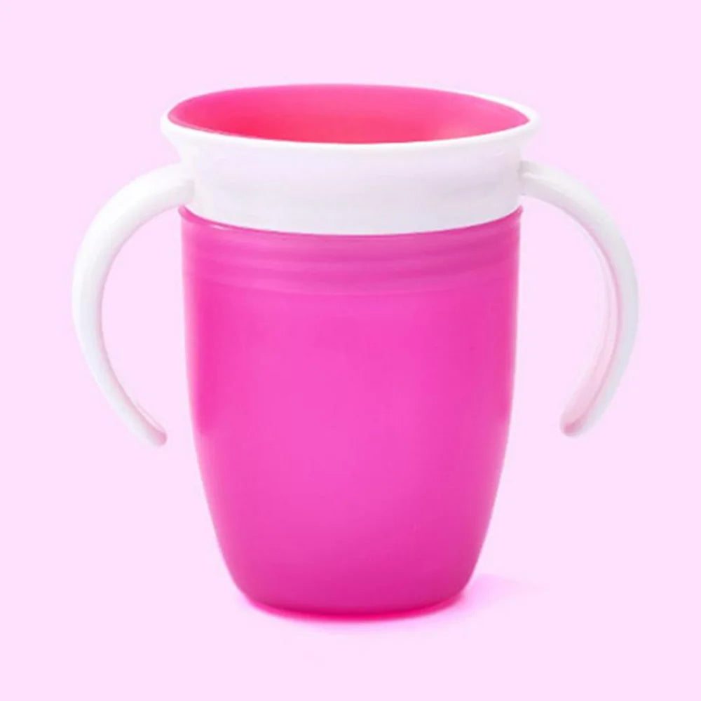 360° Rotating Baby Drinking Cup – Leakproof with Double Handles & Flip Lid!