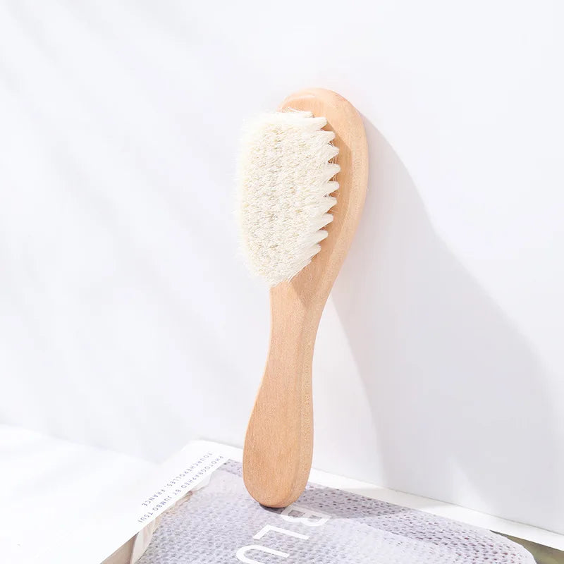 2pcs Baby Care Hair Brush & Comb Set – Soft Wool for Newborns, Perfect Gift!