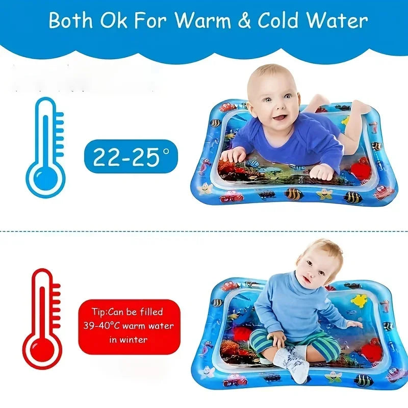 Inflatable Tummy Time Mat Premium Baby Play Mat Inflatable Water Cushion Interactive Baby Toys for Sensory Development