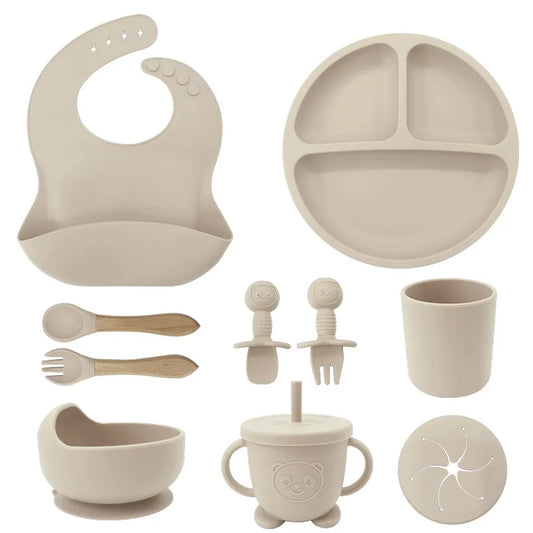 Baby Silicone Dining Set – Suction Bowl & Utensils for Independent Mealtime!