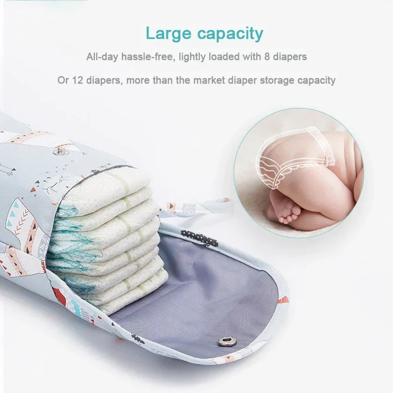 Mummy Storage Nappy Handbag Travel Outdoor Stroller Carry Bag Baby Diaper Bag Organizer Reusable Waterproof Wet Dry Pack