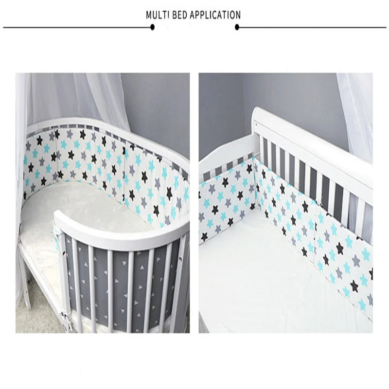 Baby Bumper Crib Protector – Cotton Bed Barrier for Infants & Newborns!