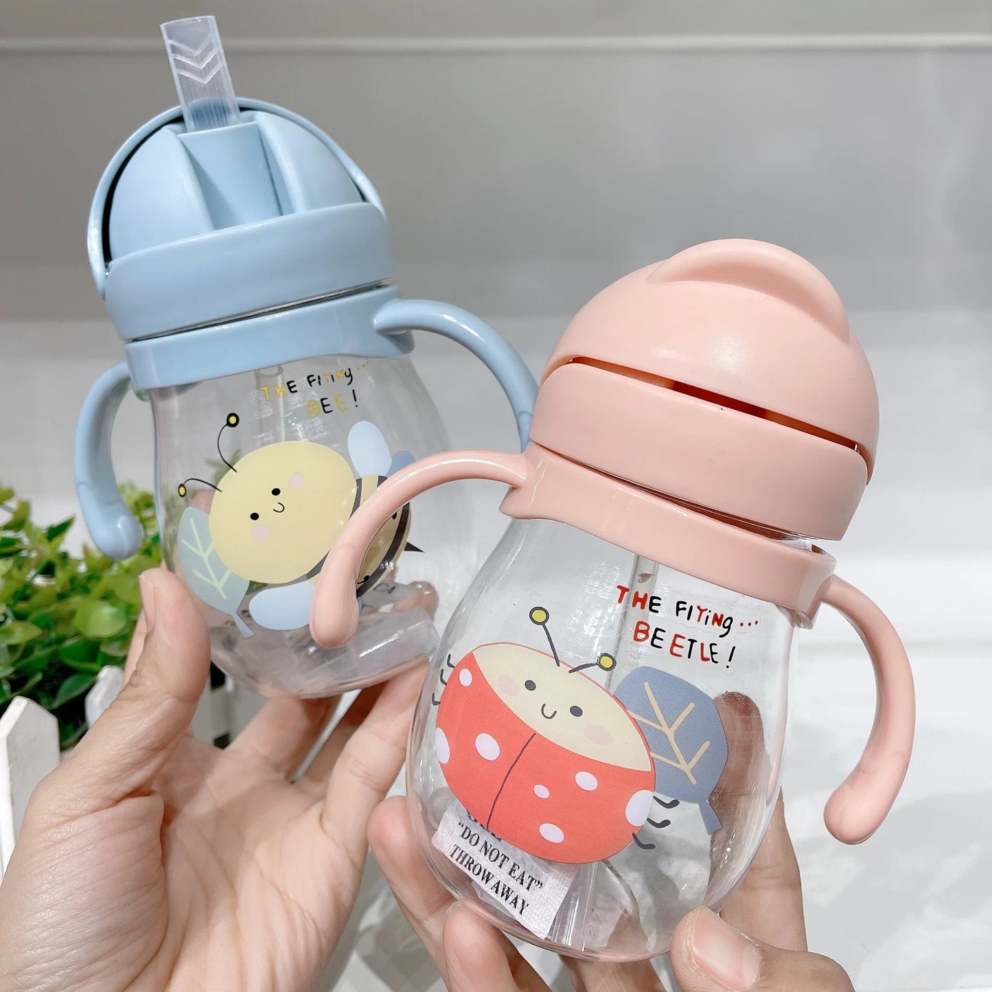 Cute Baby Water Cup with Straw – Anti-Choking Design for Kindergarten Kids