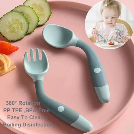 Baby Utensils Spoons with Travel Case – Bendable Feeding Training Spoons for Toddlers!