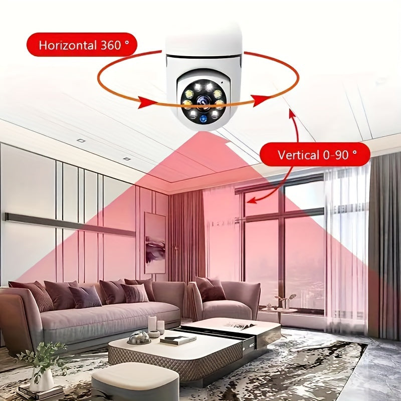 Smart 360° WiFi Security Camera – Motion Detection & Two-Way Audio for Indoor/Outdoor!